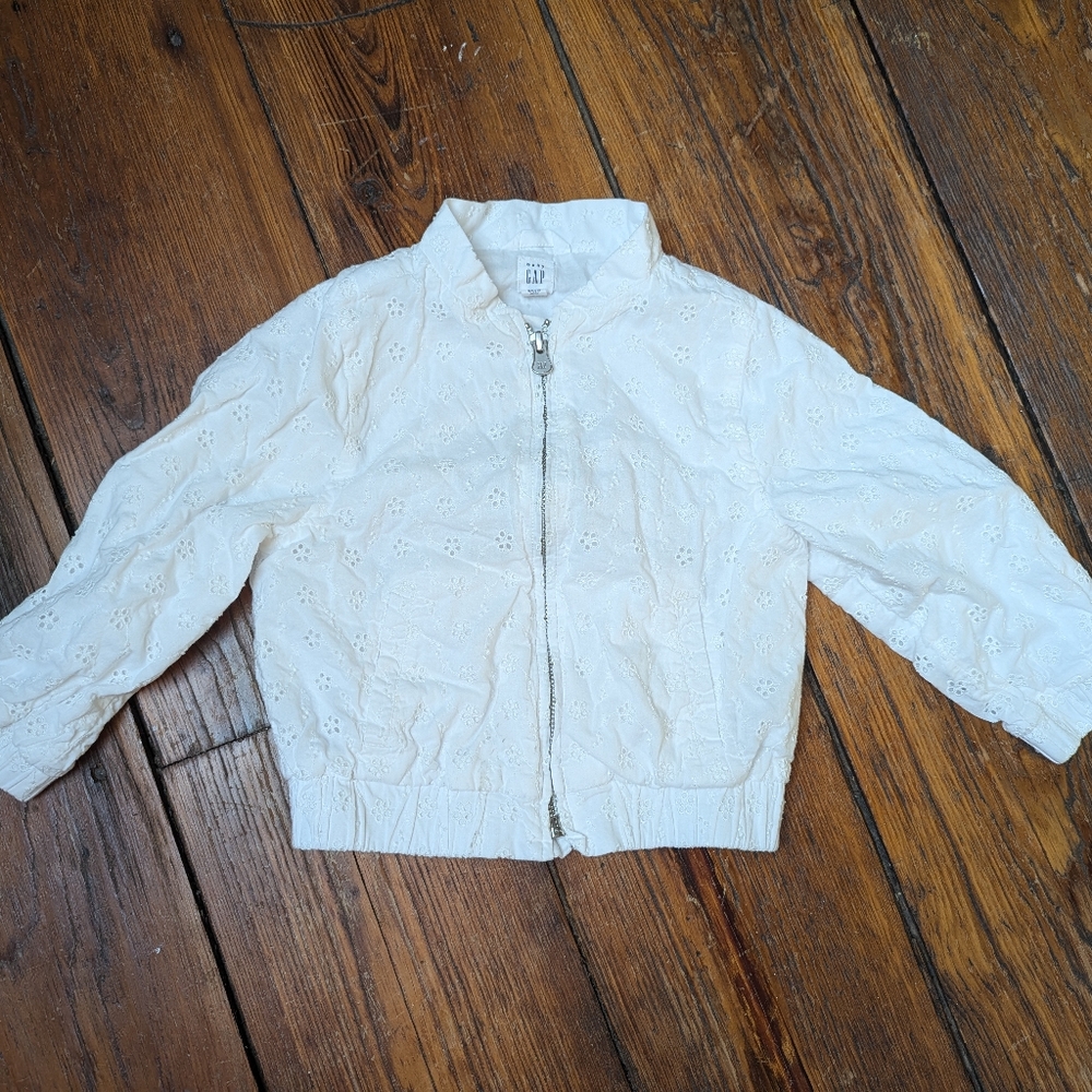 Baby Gap white embroidered jacket